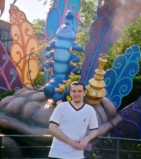Andy and some big blue bug type thing!